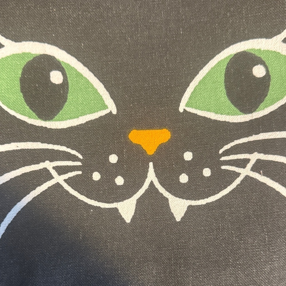 Black Cat Face denim double sided Tote Bag - Picture 4 of 4